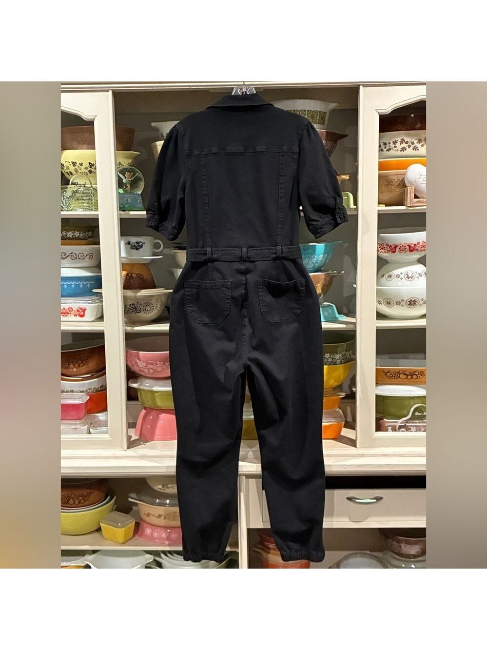 Paige Mayslie Denim Jumpsuit in Washed Black - Size 6 - Picture 5 of 16